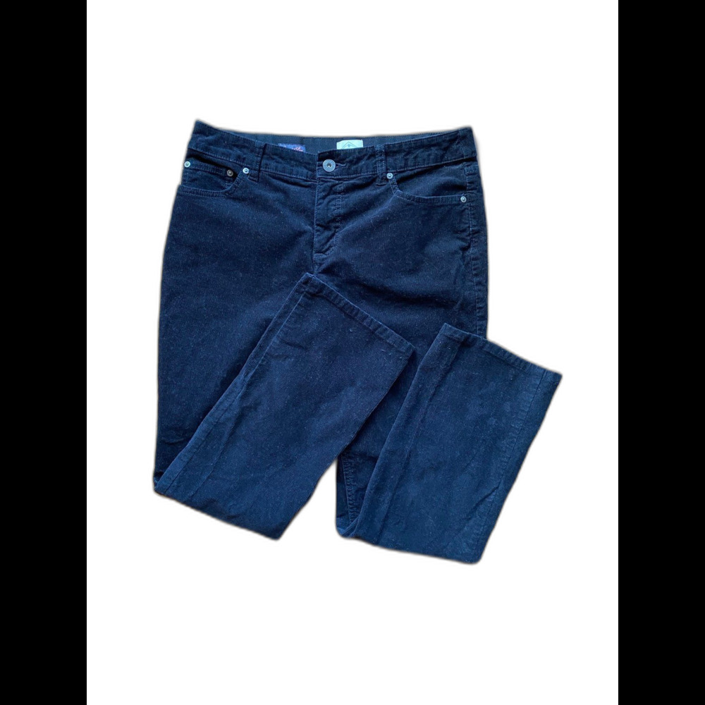 St John’s Bay Pants Black Womens‎ Corduroy Size 12 Straight Leg Slacks Workwear